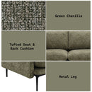 Dalton - Sofa With 2 Pillows - Green