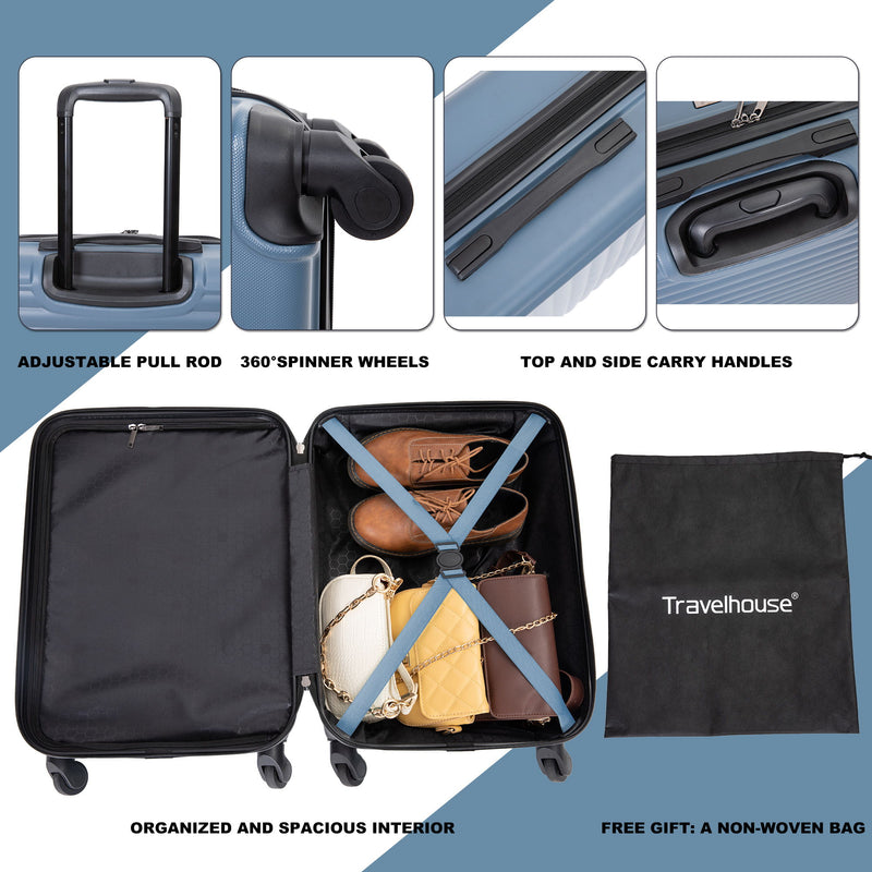 20" Carry On Luggage Lightweight Suitcase, Spinner Wheels