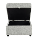 Emiliano - Sectional Sofa With 3 Pillows And Storage Ottoman - Nickel