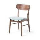 Elegant Fabric Dining Chair With Cushioned Seat And Wood Frame - Mint