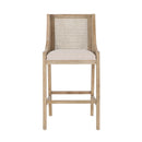 Celestiality - Upholstered Barstool With Cane Webbing Backrest (Set of 2)