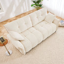 Modern Sofa & Pillows, Textured Cover, High Rebound Cushions