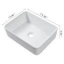 19" 5" Bathroom Sink Combo Rectangular Vessel Vanity Set With Faucet Drop In Ready Ceramic Basin - White / Black