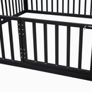 Metal House Bed With Fence And Door
