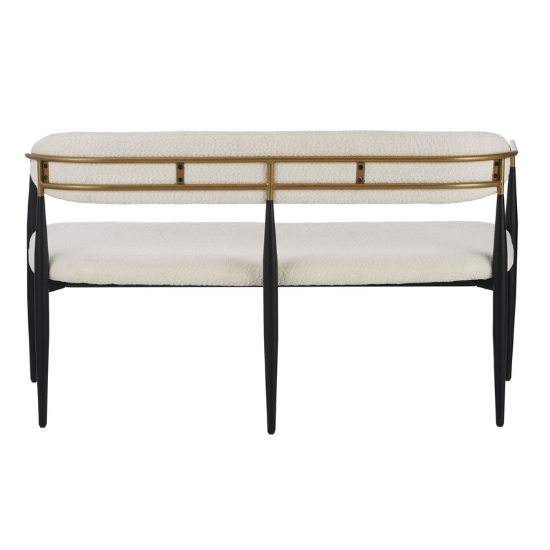 Modern Upholstered Loveseat Settee With Iron Frame