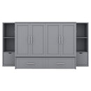 Murphy Bed With Shelves, Drawers And USB Ports