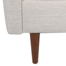 Contemporary Fabric Club Chair With Birch Wood Legs - Beige