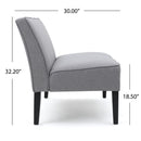 Contemporary Loveseat With Upholstered Fabric And Birch Wood Legs
