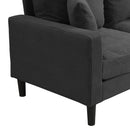 Modern Upholstered Loveseat Sofa With High Resilience, Wooden Frame - Dark Gray
