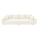 Plush Corduroy 4 Seat Sofa, Modern Comfy Upholstered Sofa Cloud Couch, Deep Seat Couches With Soft Pillows
