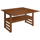 5 Piece Extendable Wood Square Dining Table Set With 2 Drop Leaves