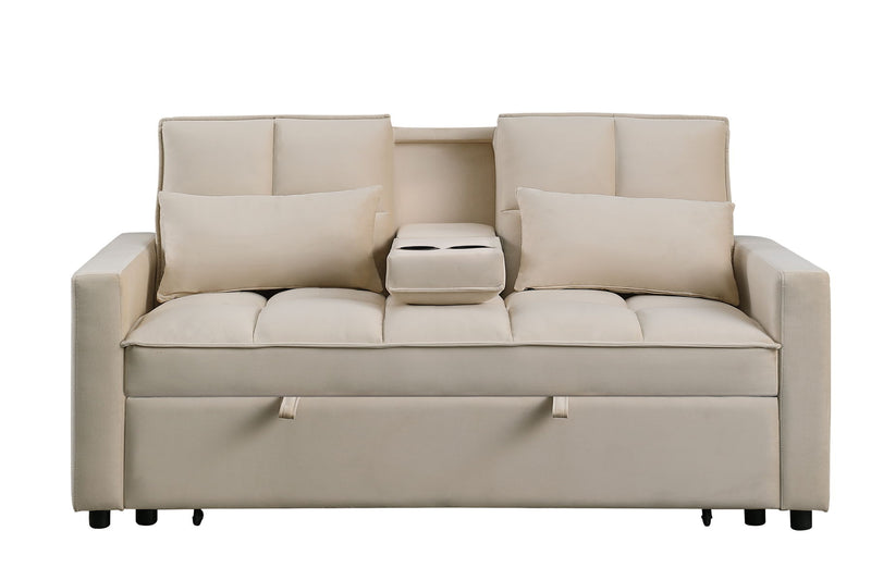 66.25'' Velvet Pull Out Sofa Sectional