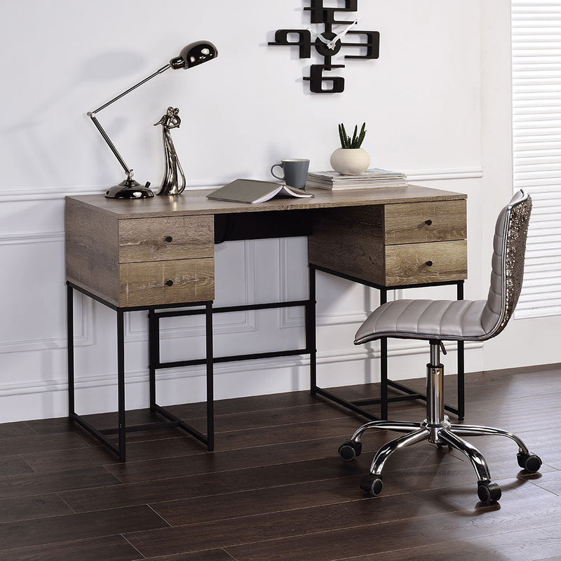 Desirre - Desk - Rustic Oak & Black