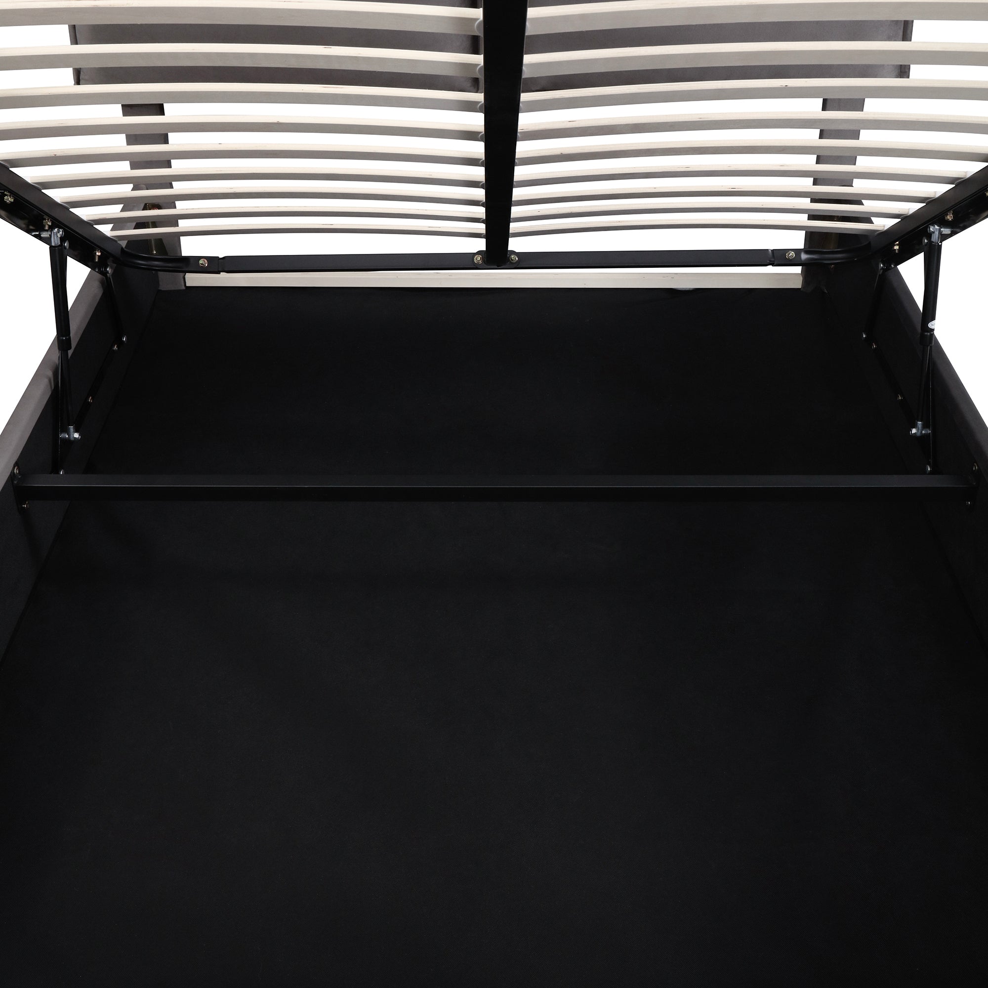 Upholstered Platform bed with a Hydraulic Storage System, Full size, Gray - Atlantic Fine Furniture Melbourne FL