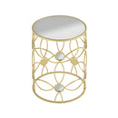 Modern Side Table With Mirror Top And Metal Frame - Gold / Clear
