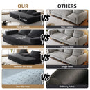 Multifunctional Convertible Sofa Bed With 2 Tumbler Backrests And 2 Pillows, Deep Seat Couch