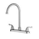 Stainless Steel Kitchen Sink Faucet With 2 Handles, 3 Hole Installation