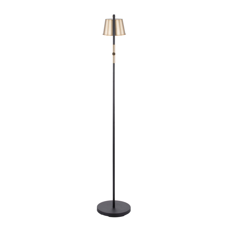 Metric - Industrial Floor Lamp - Black / Antique Brass