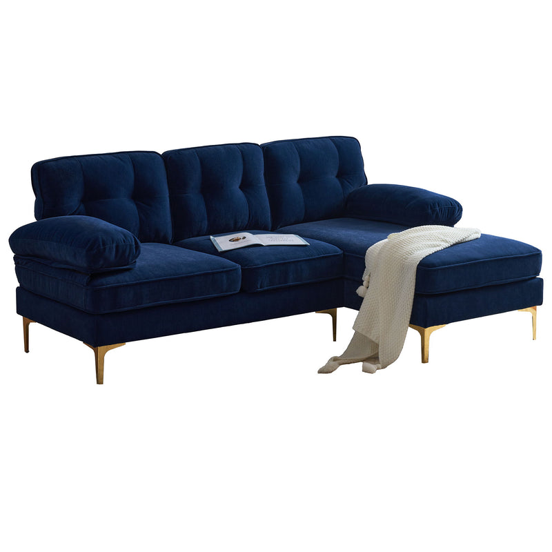 Modern Sectional Sofas Couches Velvet L Shaped Couches For Living Room, Bedroom