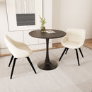 Round Dining Table Set With Tulip Design And 2 Chairs