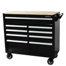 9 Drawer Multifunctional Steel Tool Cart With Wheels And Wooden Top