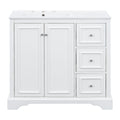 Bathroom Vanity With Sink, Soft-Close Doors, Adjustable U-Shelf, 3 Drawers