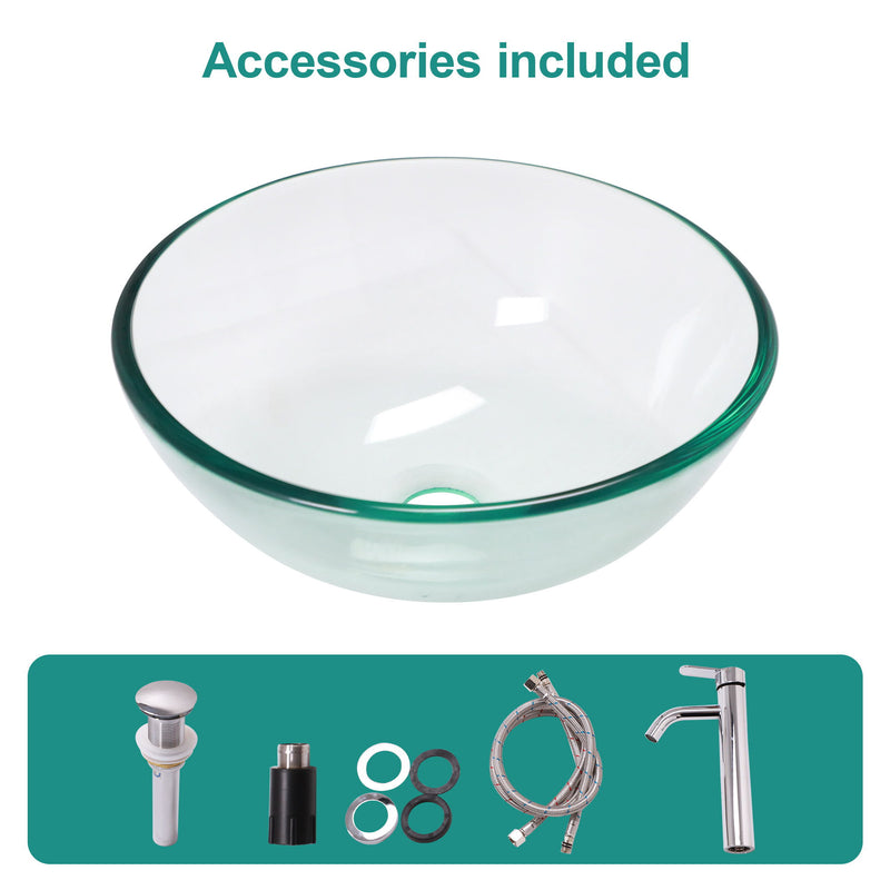 Vessel Sink With Faucet And Pop-Up Drain