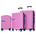 Contrast Color 3 Piece Luggage Set Hardside Spinner Suitcase With Tsa Lock 20" 24' 28" Available