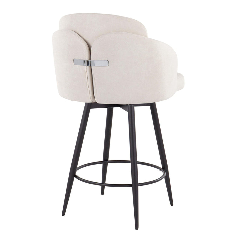 Dahlia - Contemporary Fixed Height Counter Stool With Round Footrest (Set of 2)