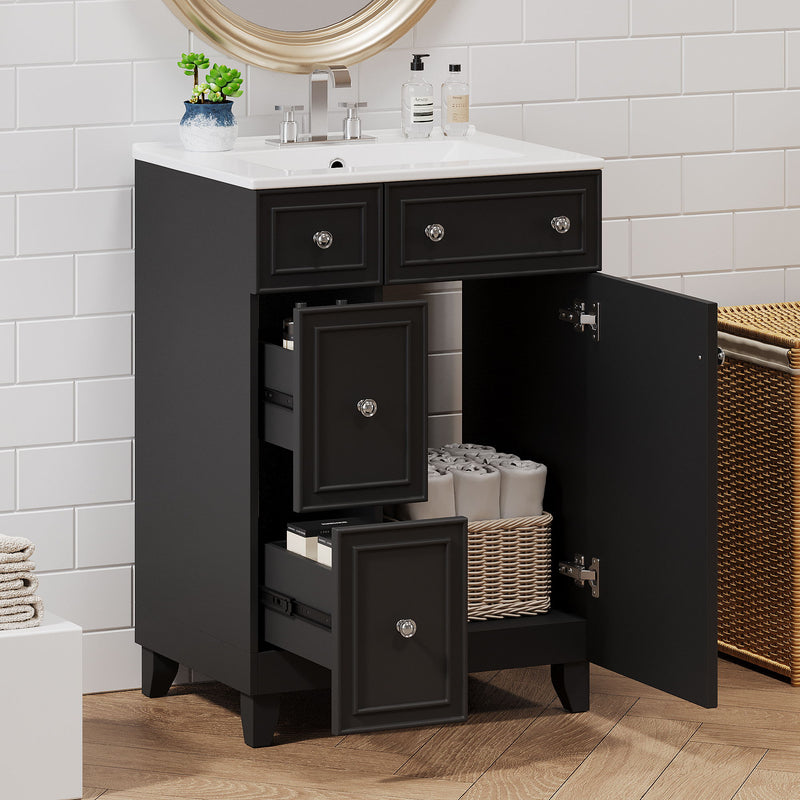 Bathroom Vanity Cabinet With Sink - Black