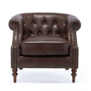 Ophelia - Button Tufted Accent Chair - Brown