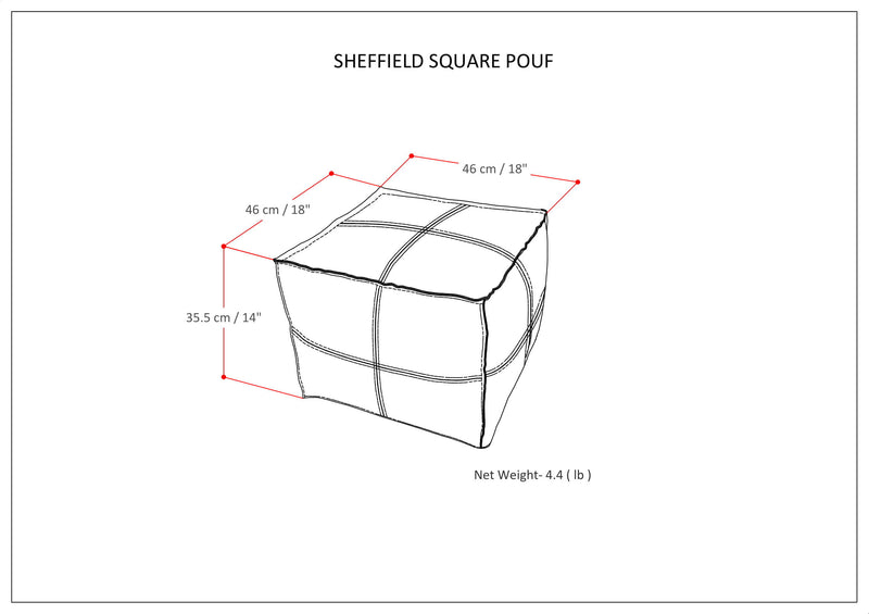 Sheffield - Handcrafted Square Pouf