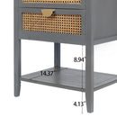 2 Drawer Side Table, Natural Rattan