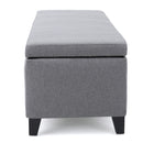 Contemporary Storage Ottoman Bench With Polyester Upholstery
