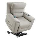 Marsha - Power Recliner With Lift & Massage - Light Gray Leather