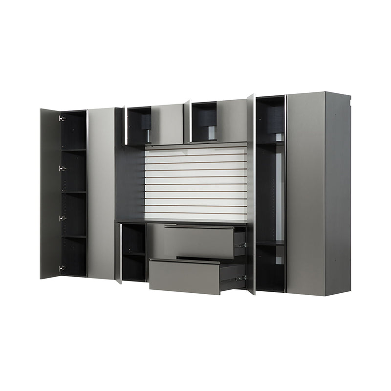 Nova - Series Garage Cabinet Set A With Soft Closing Doors - Metallic Gray