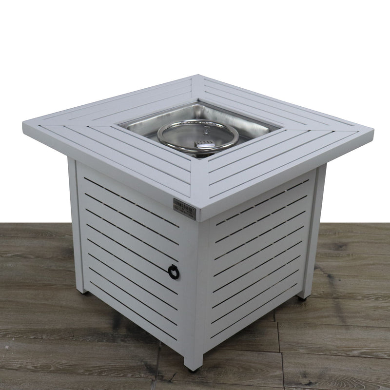 Propane Fire Pit Table - Antique White / Gray