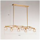 Crystal Chandelier For Dining Room, 8 Light Kitchen Chandelier Light Fixture Modern Metal Industrial Chandeliers For Farmhouse Entryway Living Room (8*G9 Bulbs Included) - Matte Gold