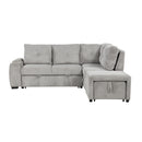 Pull-Out L-Shaped Sectional Sofa With Movable Ottoman And Stool, Large Storage Space, A Cup Holder, And 2 USB Ports For Living Room