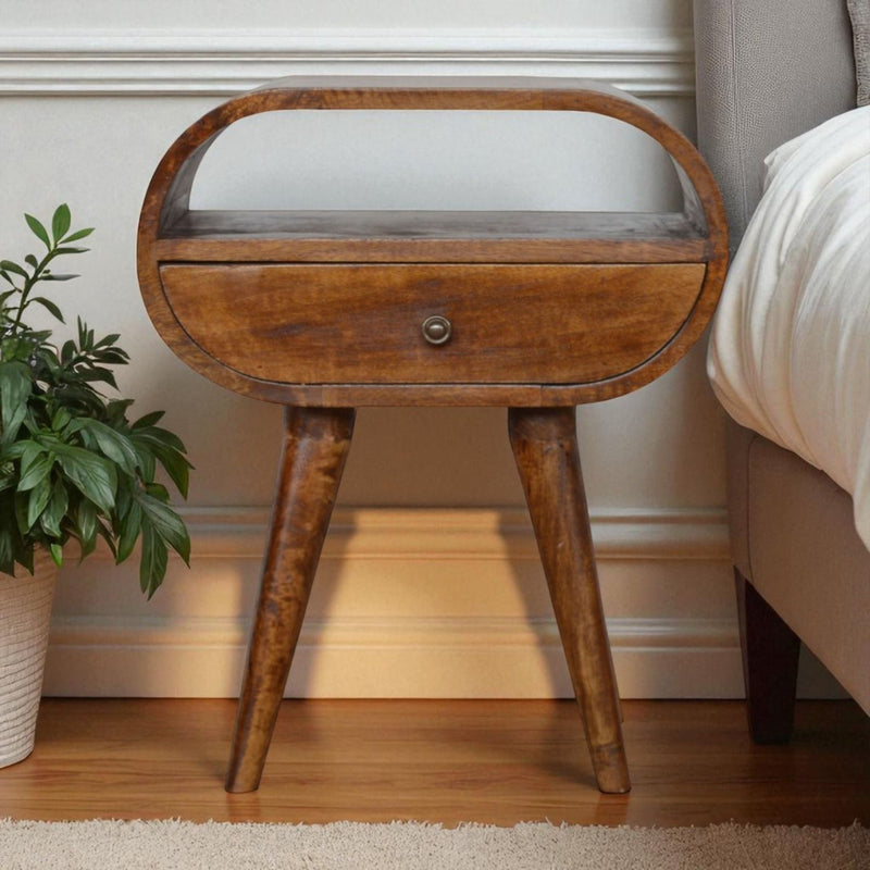 Circular Open Bedside Nightstand