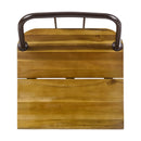 Dione Outdoor Industrial Acacia Wood Bar Set With Metal Frame And Slat Paneling - Brown