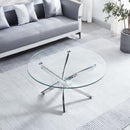 Modern Round Tempered Glass Table With Chrome Legs