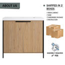 Modern Freestanding Bathroom Vanity With Resin Sink & Soft Close Cabinet Doors