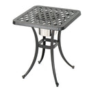 Outdoor Cast Aluminum Bistro Table With Ice Bucket - Black Copper