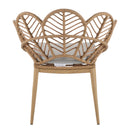 Kirk - Outdoor Patio 7 Pieces Chat Set With Wicker Chairs Cushions & Table - Beige / Light Brown / Teak