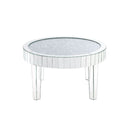 Noralie - 32" Round Coffee Table - Mirrored & Faux Diamonds