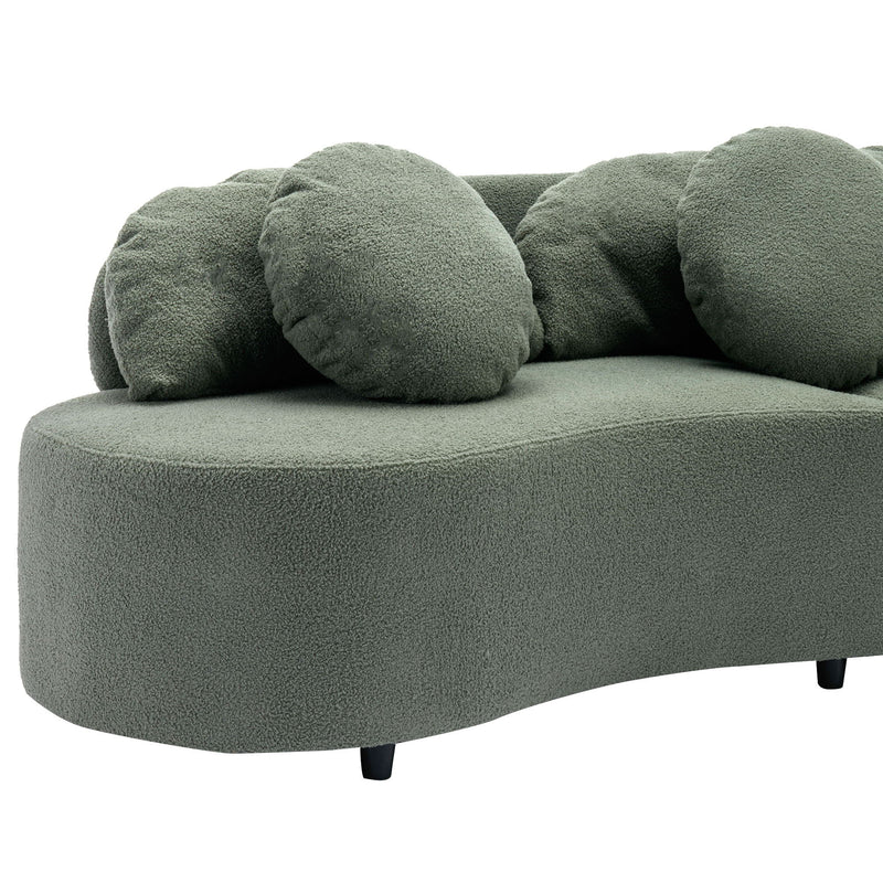 Modern Living Room Sofa Lamb Velvet Upholstered Couch Furniture For Home Or Office