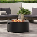 Round Iron Fire Pit With 40,000 Btu