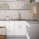 Shaker - Modern Wide, Laundry Cabinet With Faucet And Stainless Steel Sink