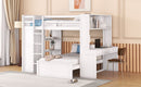 Loft Bed With A Twin Size Standalone Bed, Shelves, Desk, And Wardrobe